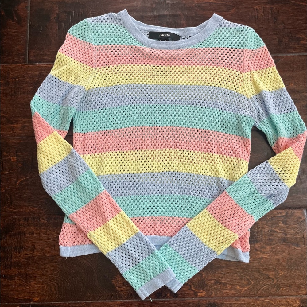 Pastel Striped Knit Sweater